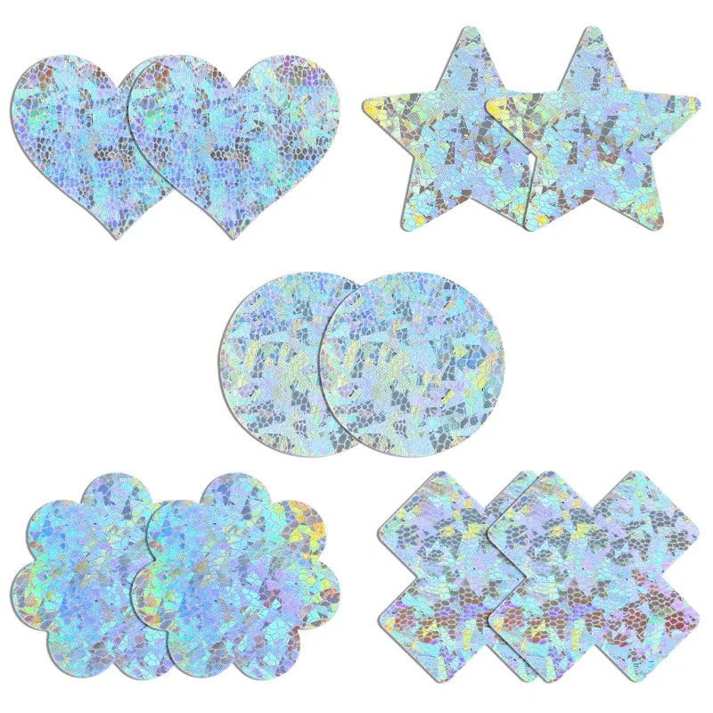 Nipple Cover Pasties - 5-paar glitters pasteitjes tepelhoezen stickers wegwerp